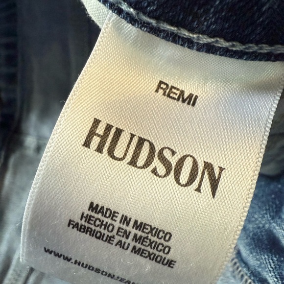 Hudson Remi High Rise Straight Crop Jeans Oceanview Distressed Frayed Hem - Picture 3 of 9